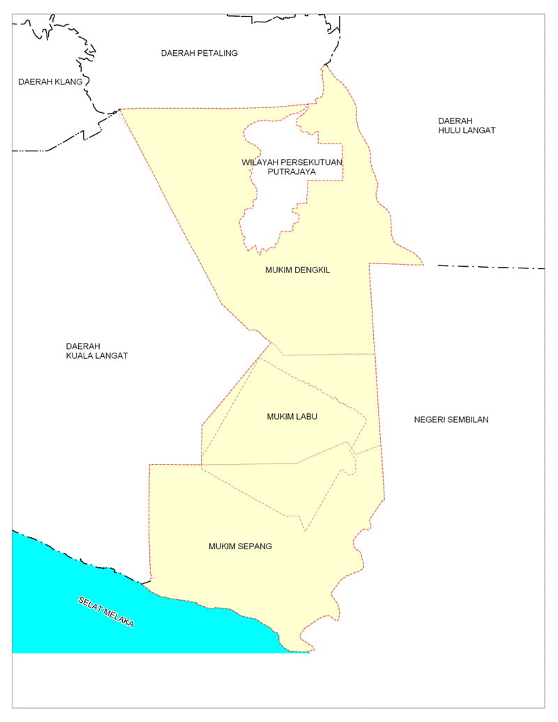 Selangor dan daerah peta Peta Daerah