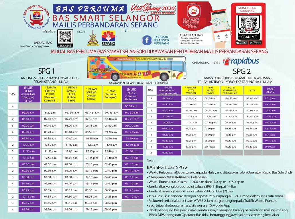 Jadual Bas Smart Selangor MPSepang (PKPB) – MAJLIS PERBANDARAN SEPANG