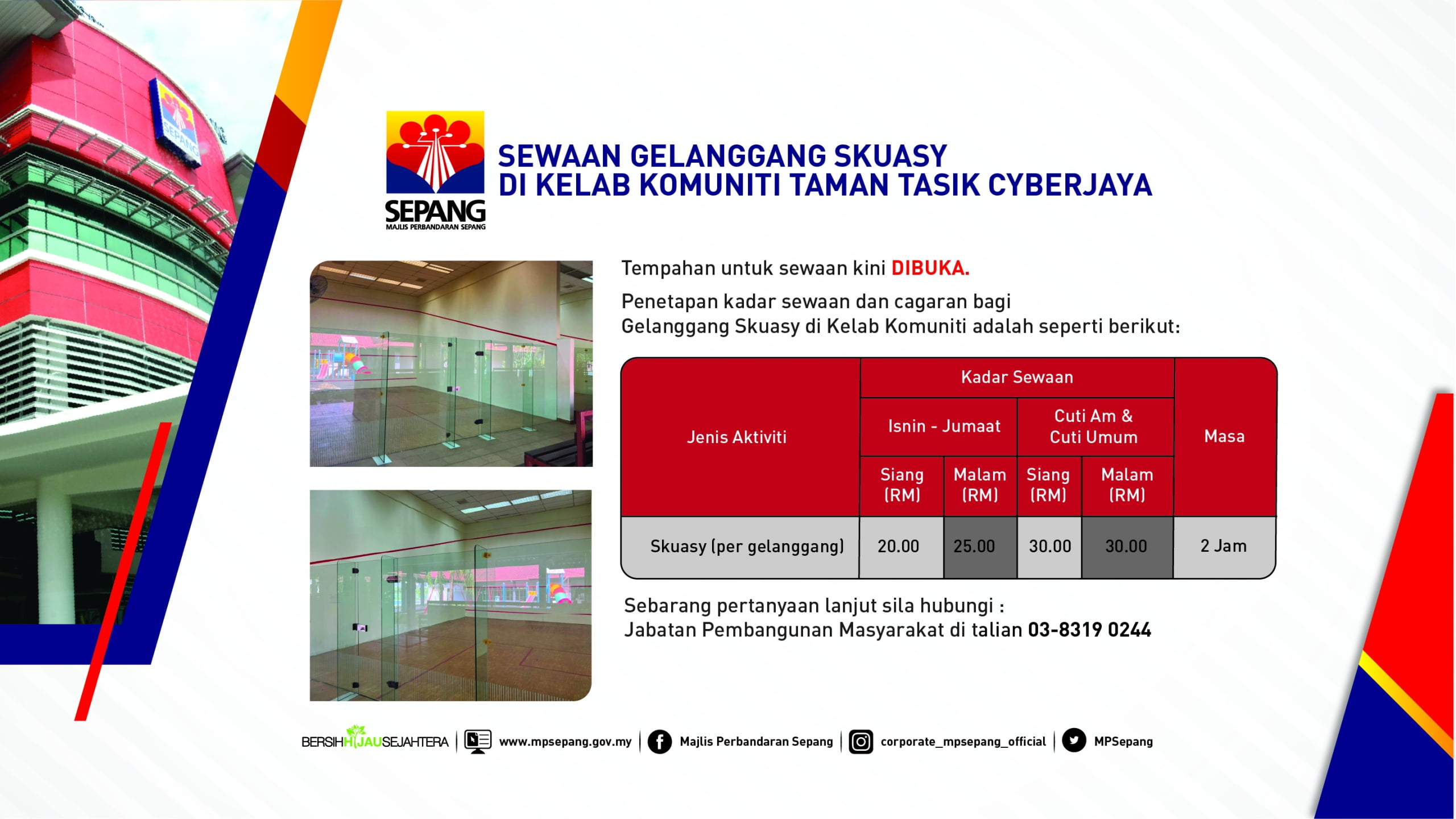 SEWAAN GELANGGANG SKUASY DI KELAB KOMUNITI TAMAN TASIK CYBERJAYA_LED_TV3x-100